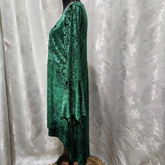 Green Velvet DRESSFO Hi Low Festival Cosplay Dress (US 12) - Picture 4 of 15